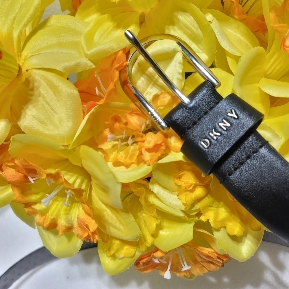 DKNY UNISEX BLACK BELT 40" 102CM
